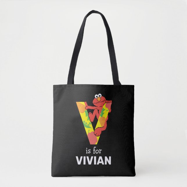 Bolso De Tela Elmo Alphabet | V Verduras (Anverso)