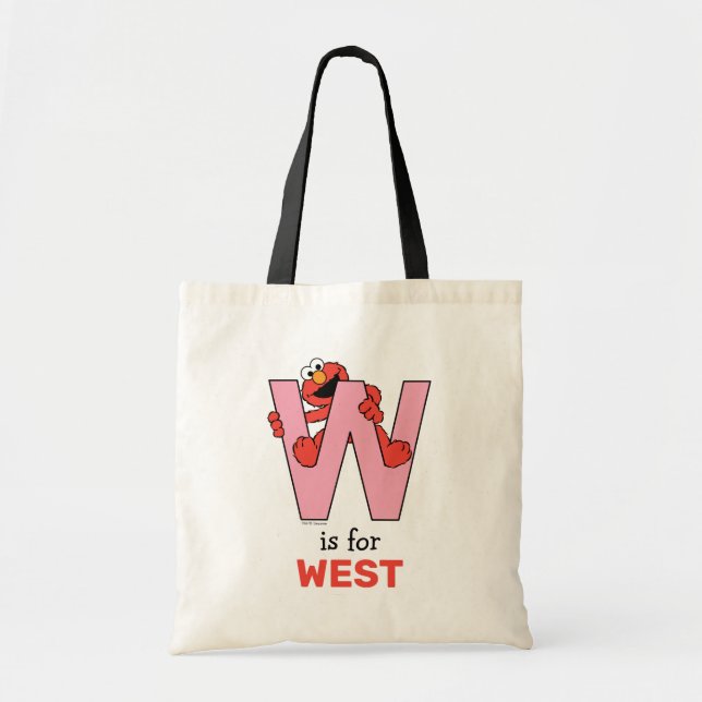 Bolso De Tela Elmo Alphabet | W Rosa (Frente)