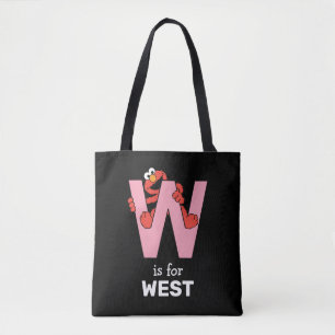 Bolso De Tela Elmo Alphabet   W Rosa