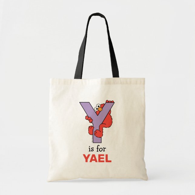 Bolso De Tela Elmo Alphabet | Y Púrpura (Frente)