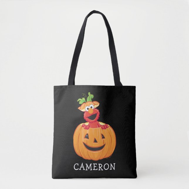 Bolso De Tela Elmo | Jack-O-Lantern de Halloween (Anverso)