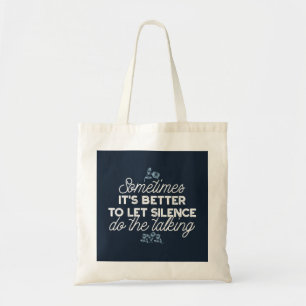 Bolso De Tela Elocuente cita de silencio para el arte de la deco