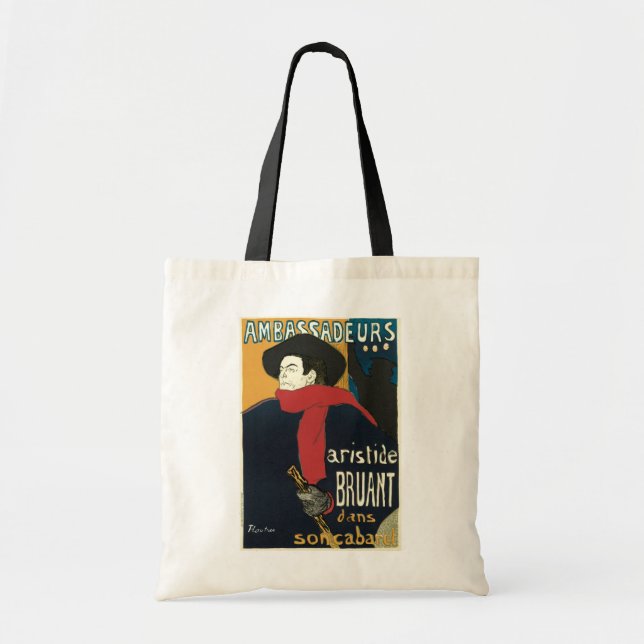 Bolso De Tela Embajadores, Artistide Bruant por Toulouse Lautrec (Frente)