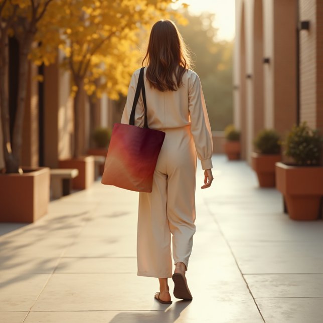 Bolso De Tela Embalses en desvanecimiento - Arte fluido cálido a (Fading Embers Tote. Carry warm, glowing energy with sophisticated abstract art in style.)