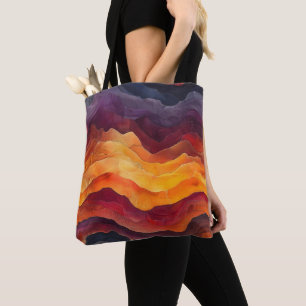Bolso De Tela Ember Strata – Capas abstractas de tierra y fuego
