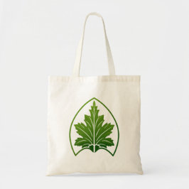 Bolso De Tela Emblema botánico minimalista de hoja para amantes 