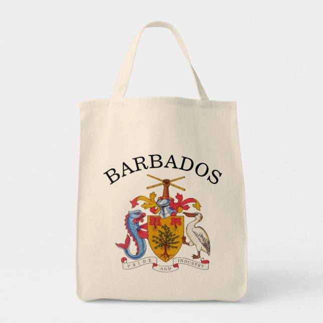 Bolso De Tela emblema de barbados (Frente)