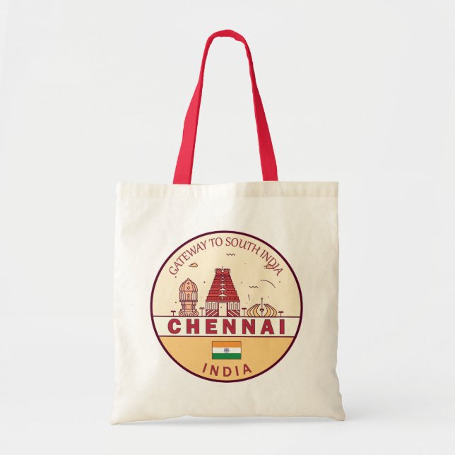 Bolso De Tela Emblema de la línea aérea de la ciudad de Chennai  (Frente)