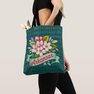Bolso De Tela Emblema de las flores del estado de Arkansas