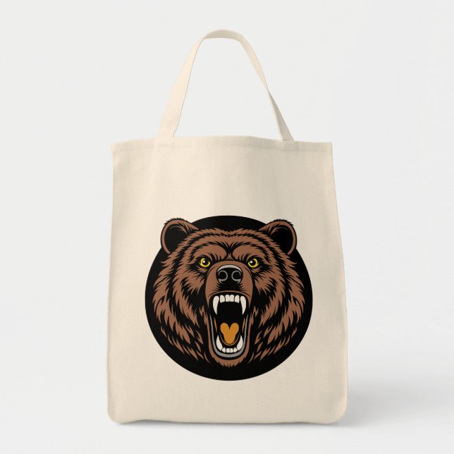 Bolso De Tela Emblema de Poder del Oso Rugiente (Frente)