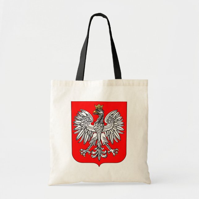 Bolso De Tela Emblema De Polonia Tote Bag (Frente)