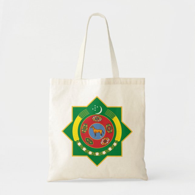 Bolso De Tela emblema de turkmenistán (Frente)
