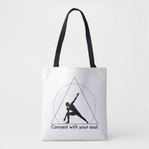 Bolso De Tela Emblema de Yoga en Postura del Triángulo