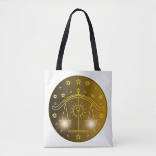 Bolso De Tela Emblema del Zodiaco Libra Símbolo Celestial Míni