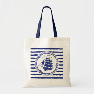 Bolso De Tela Emblema náutico con el velero