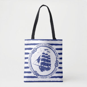 Bolso De Tela Emblema náutico con el velero
