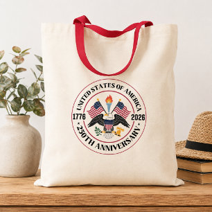 Bolso De Tela Emblema Patriótico del Águila del 250 Aniversario