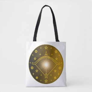 Bolso De Tela Emblema Zodiacal Sagitario Símbolo Celeste Mínimo