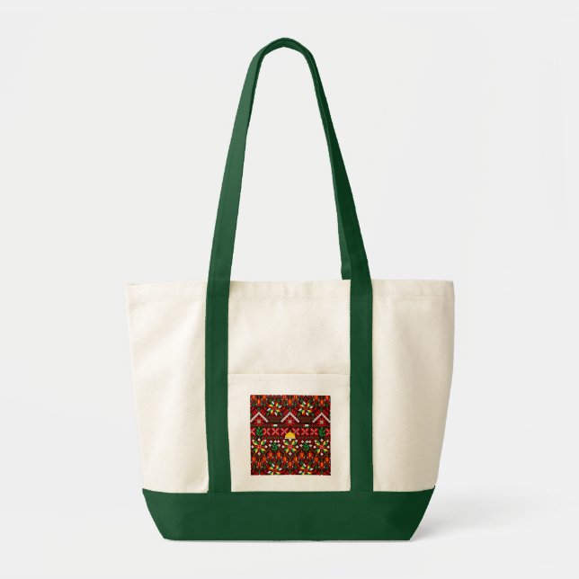 Bolso De Tela Embrodería tradicional de Palestina Tatreez (Frente)