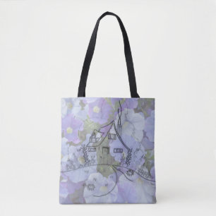 Bolso De Tela Embroidería y Petunias
