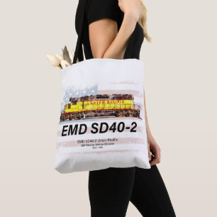 Bolso De Tela EMD SD40-2 Locomotora Diesel. Bandera estadouniden