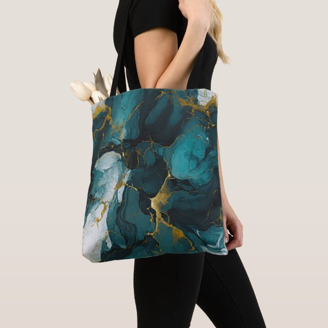 Bolso De Tela Emerald Marble with Golden Veins (Detalle)