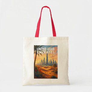 Bolso De Tela Emiratos Árabes Unidos Ilustración Arte Viaje