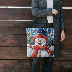 Bolso De Tela Emocionado Snowman