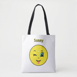 Bolso De Tela Emoji de Cara Feliz Guiñando