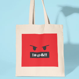 Bolso De Tela Emoji de maldición de cara roja enojada