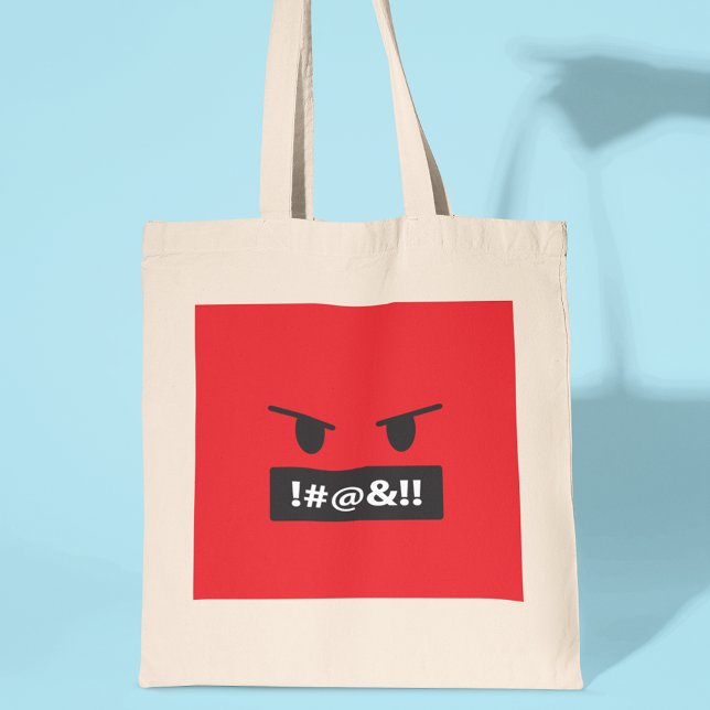 Bolso De Tela Emoji de maldición de cara roja enojada (Subido por el creador)