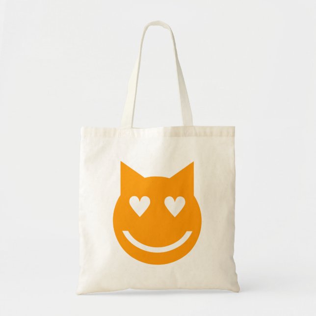 Bolso De Tela Emoji de ojos en forma de corazón (Frente)