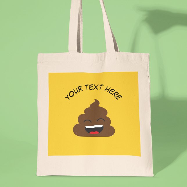 Bolso De Tela Emoji divertida de poop con mensaje Personalizado (Subido por el creador)
