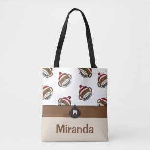 Bolso De Tela Emoji personalizada de mono sonriente