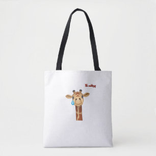 Bolso De Tela emoji triste llorando cara de jirafa