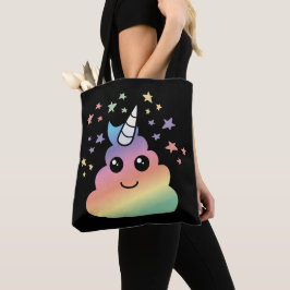 Bolso De Tela Emoji unicornio de arcoiris kawaii
