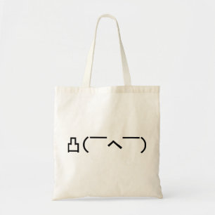 Bolso De Tela Emoticon japonés Kaomoji enojado del dedo medio de