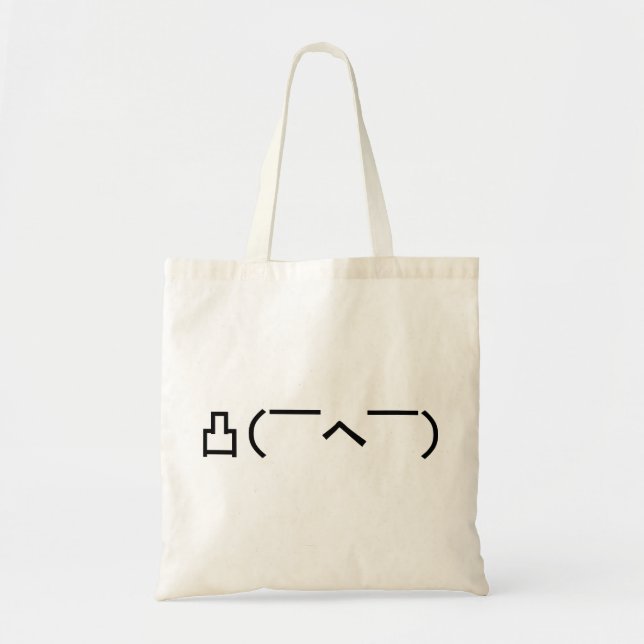 Bolso De Tela Emoticon japonés Kaomoji enojado del dedo medio de (Frente)