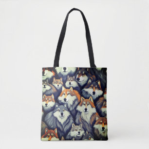 Bolso De Tela Empaquetando alrededor de Lobos