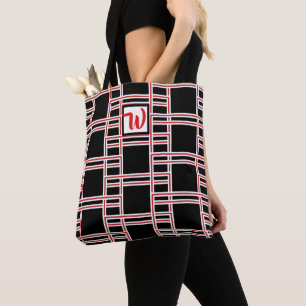 Bolso De Tela Emparejamiento de tubería recetánica negrita Plant