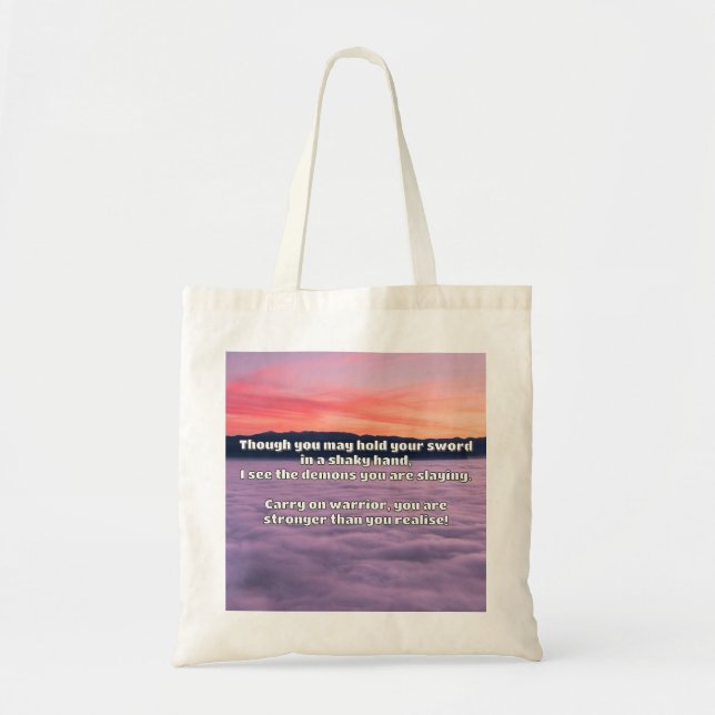 Bolso De Tela Empath Warrior Positive Citation Animation (Frente)