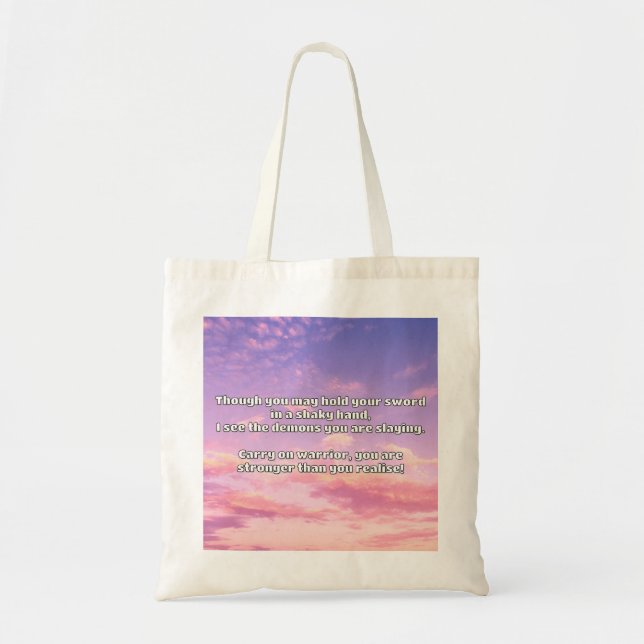 Bolso De Tela Empath Warrior Positive Citation Animation (Frente)