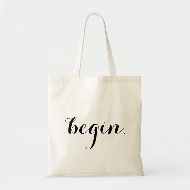 Bolso De Tela "empezar". tote (Frente)