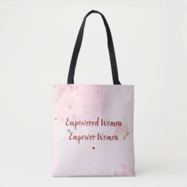 Bolso De Tela Empowered Women Pink Watercolor Floral Women's Day