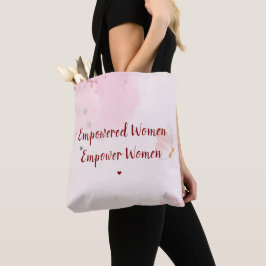 Bolso De Tela Empowered Women Pink Watercolor Floral Women's Day