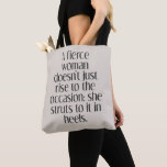Bolso De Tela Empowering Fierce Woman Strong Confidence Quote<br><div class="desc">This empowering design celebrates the confidence, strength, and bold energy of the women who lift everyone around them. The modern, stylish lettering delivers a message that’s equal parts motivation and sass—perfect for women who rise to every challenge and do it with unmistakable flair. A great choice for gifting to moms,...</div>