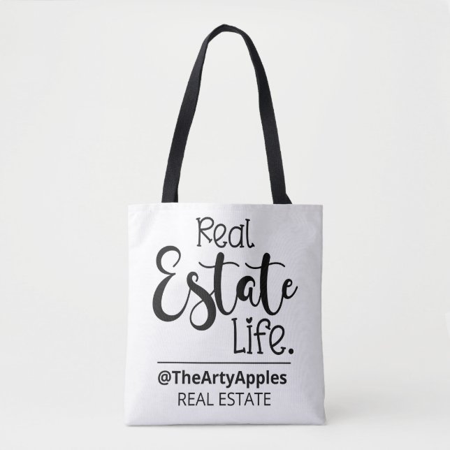 Bolso De Tela empresa inmobiliaria personalizado logo (Anverso)