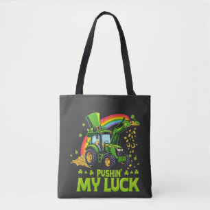Bolso De Tela Empujando mi graciosa excavadora St Patrick's Day