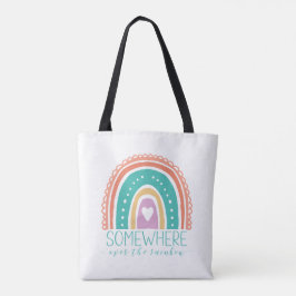 Bolso De Tela En algún lugar sobre el arcoíris moderno chic colo