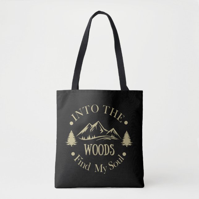 Bolso De Tela En el bosque, divertida caminata diciendo (Anverso)